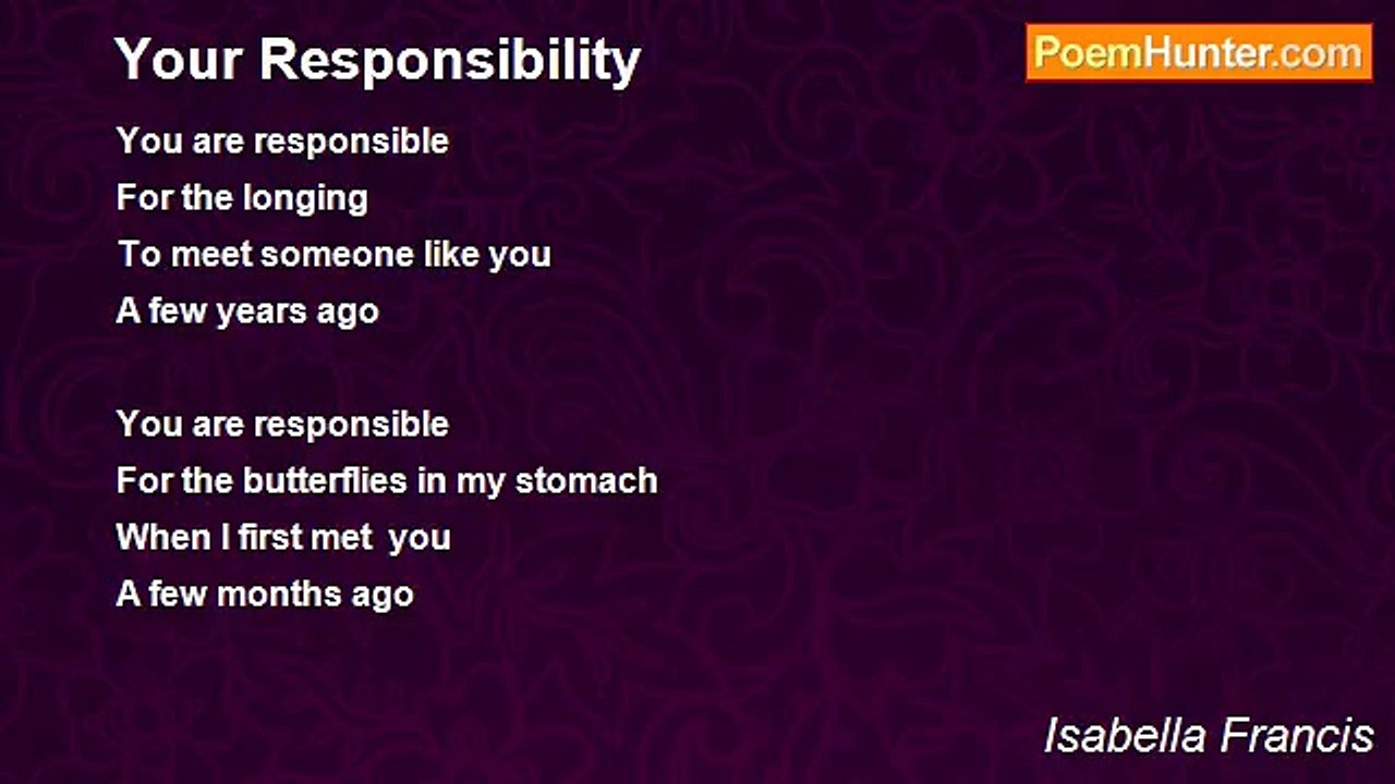 Isabella Francis - Your Responsibility