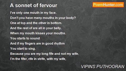 VIPINS PUTHOORAN - A sonnet of fervour