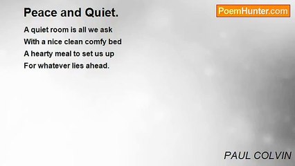 PAUL COLVIN - Peace and Quiet.