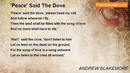 ANDREW BLAKEMORE - 'Peace' Said The Dove