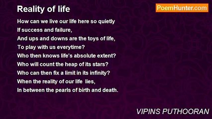 VIPINS PUTHOORAN - Reality of life