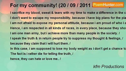 kfm Productions - For my community! (20 / 09 / 2011 / 15h38) .