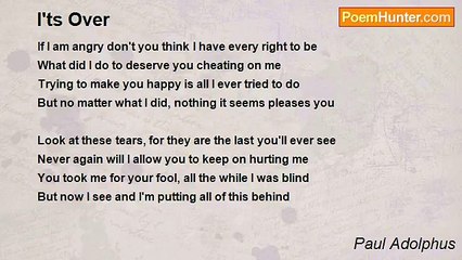 Paul Adolphus - I'ts Over
