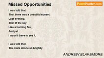 ANDREW BLAKEMORE - Missed Opportunities