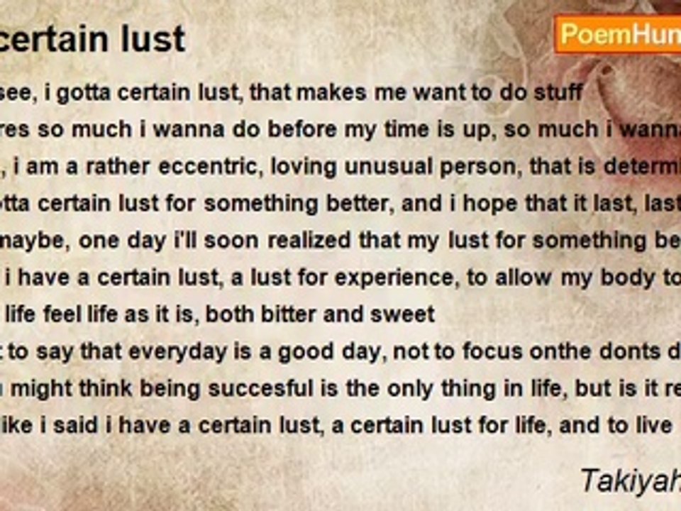 Takiyah Penny - a certain lust