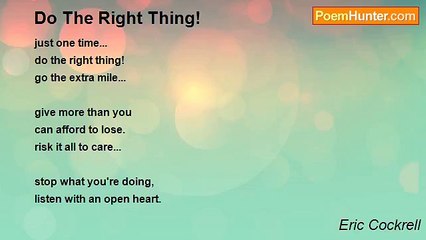 Eric Cockrell - Do The Right Thing!