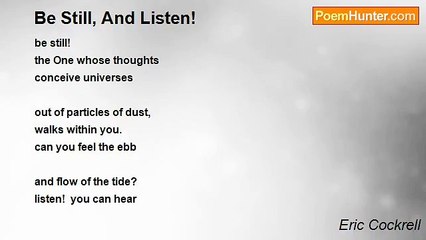 Eric Cockrell - Be Still, And Listen!