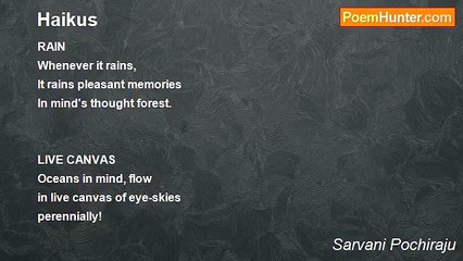 Sarvani Pochiraju - Haikus