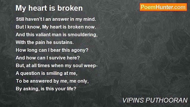 VIPINS PUTHOORAN - My heart is broken