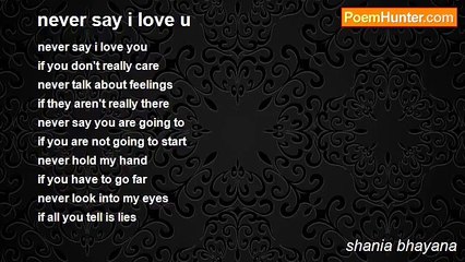 shania bhayana - never say i love u