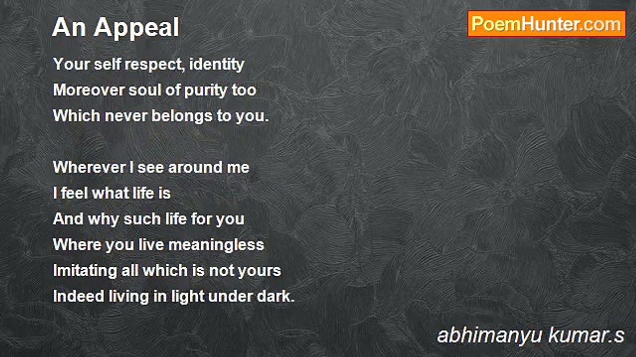 abhimanyu kumar.s - An Appeal