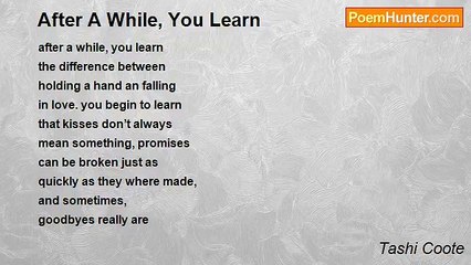 Tashi Coote - After A While, You Learn