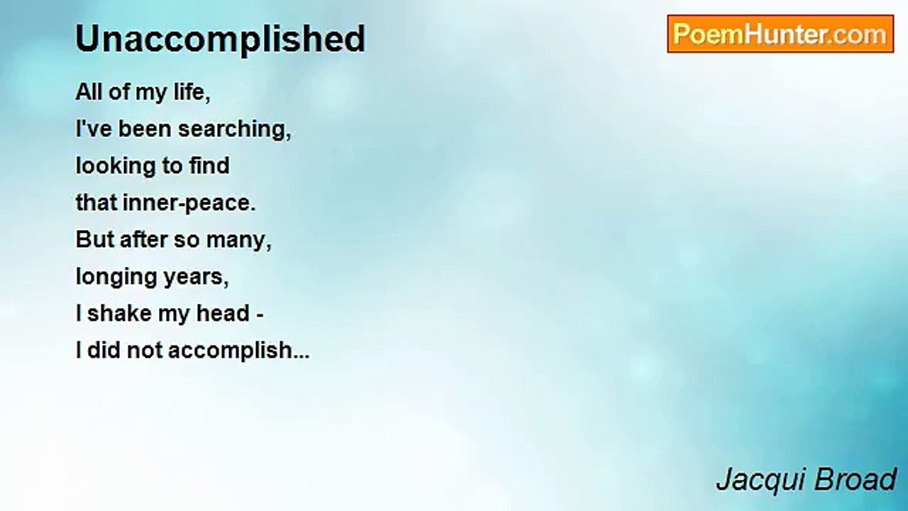 Jacqui Broad - Unaccomplished