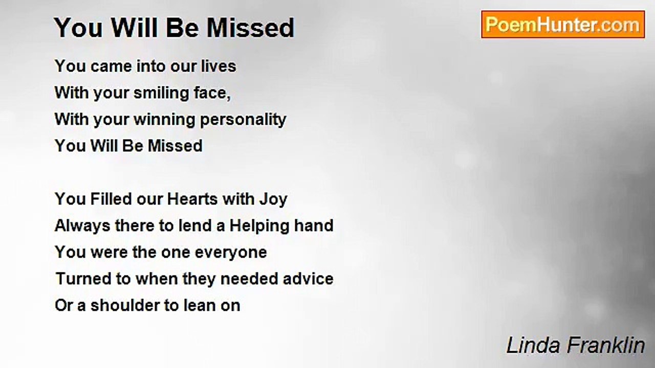 Linda Franklin - You Will Be Missed