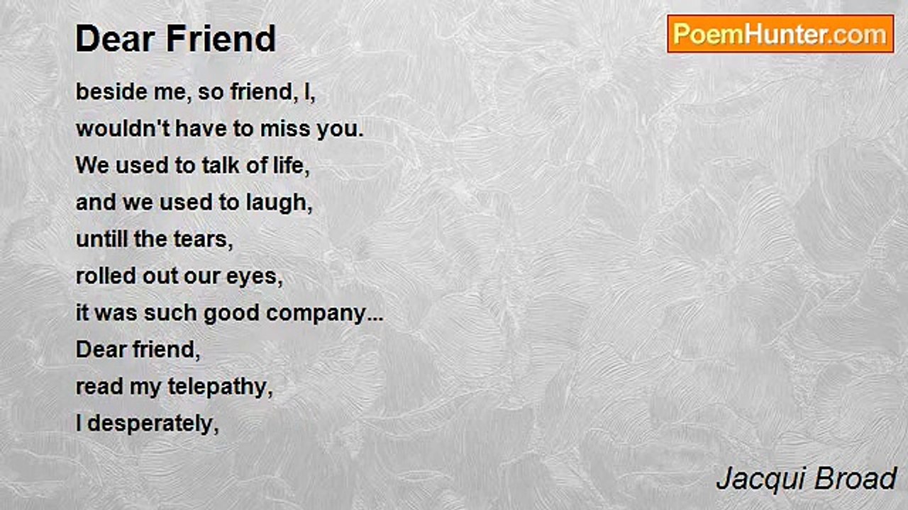 Jacqui Broad - Dear Friend