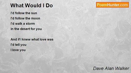 Dave Alan Walker - What Would I Do