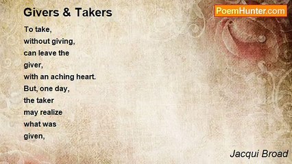 Jacqui Broad - Givers & Takers