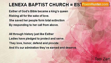 Tom Zart - LENEXA BAPTIST CHURCH = ESTHER’S LOVE