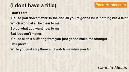 Cannita Melius - (i dont have a title)