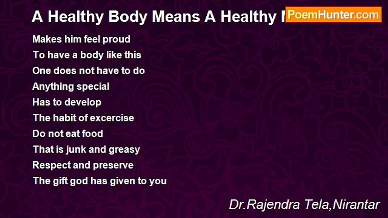 Dr.Rajendra Tela,Nirantar - A Healthy Body Means A Healthy Mind