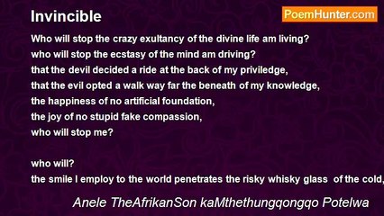 Anele TheAfrikanSon kaMthethungqongqo Potelwa - Invincible