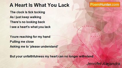 Jennifer Alejandra - A Heart Is What You Lack