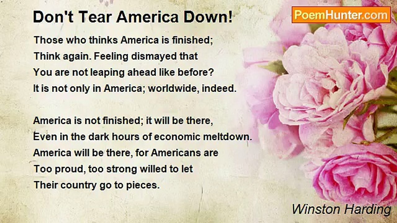 Winston Harding - Don't Tear America Down!