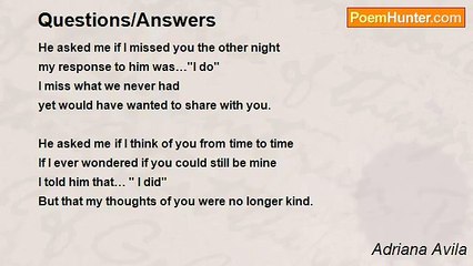 Adriana Avila - Questions/Answers