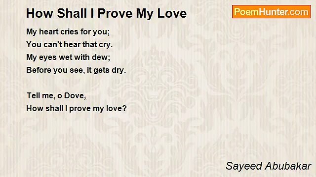 Sayeed Abubakar - How Shall I Prove My Love