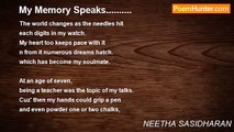 NEETHA SASIDHARAN - My Memory Speaks..........