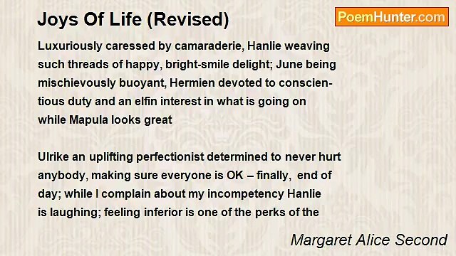 Margaret Alice Second - Joys Of Life (Revised)
