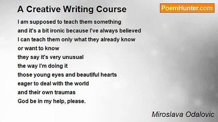 Miroslava Odalovic - A Creative Writing Course