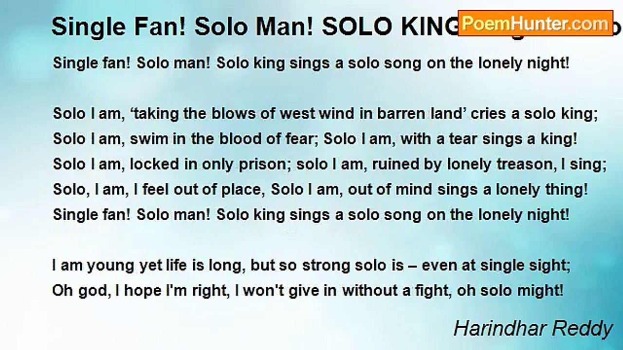 Harindhar Reddy - Single Fan! Solo Man! SOLO KING Sings a Solo Song on the Lonely Night!