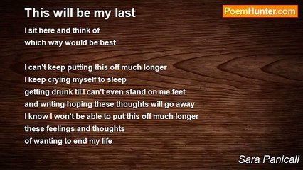 Sara Panicali - This will be my last