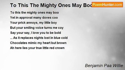Benjamin Paa Willie - To This The Mighty Ones May Boo