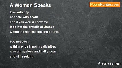 Audre Lorde - A Woman Speaks