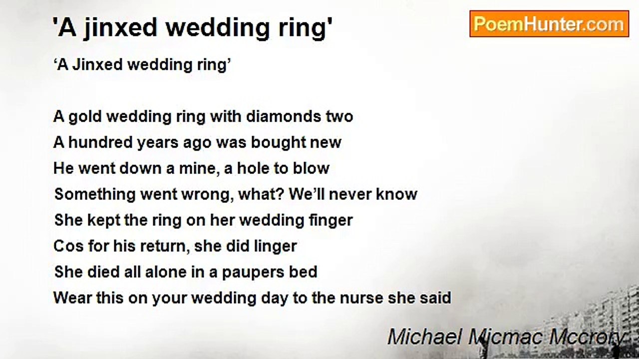 Michael Micmac Mccrory - 'A jinxed wedding ring'