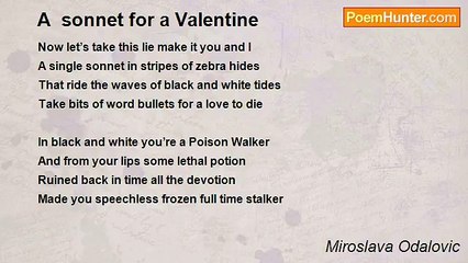 Miroslava Odalovic - A  sonnet for a Valentine