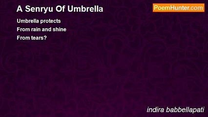 indira babbellapati - A Senryu Of Umbrella
