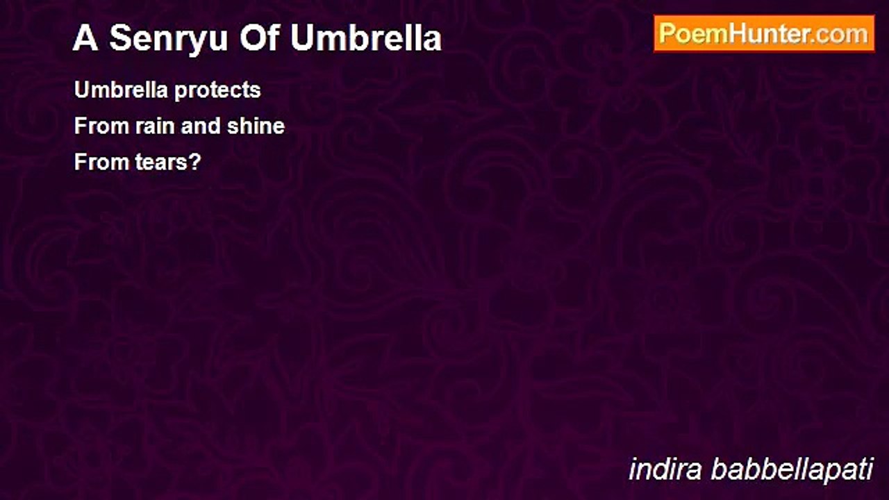 indira babbellapati - A Senryu Of Umbrella
