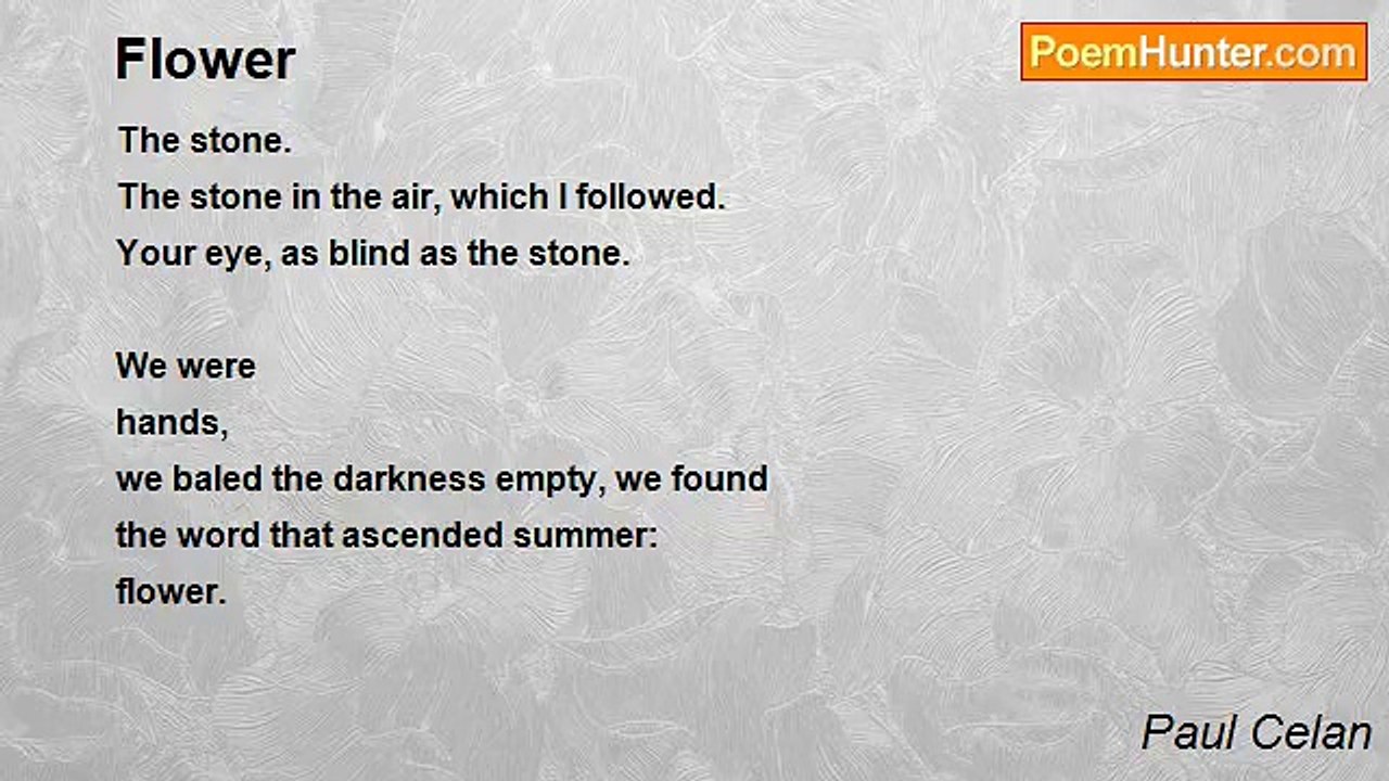 Paul Celan - Flower