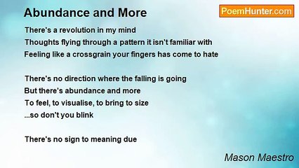 Mason Maestro - Abundance and More