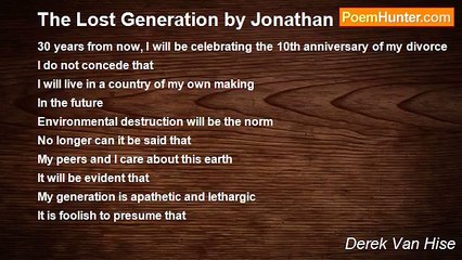 Derek Van Hise - The Lost Generation by Jonathan Reed