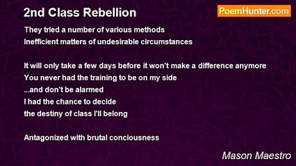Mason Maestro - 2nd Class Rebellion