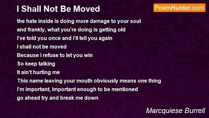 Marcquiese Burrell - I Shall Not Be Moved