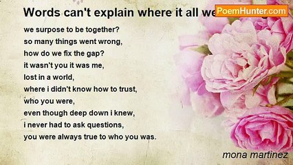 mona martinez - Words can't explain where it all went wrong