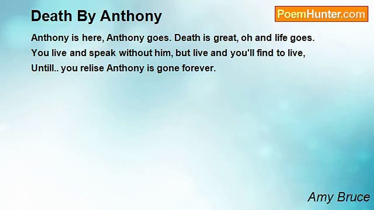 Amy Bruce - Death By Anthony