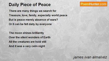 james ivan almalvez - Daily Piece of Peace