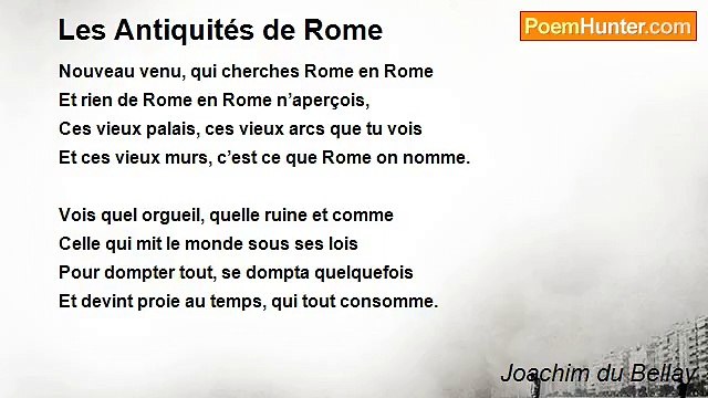 Joachim du Bellay - Les Antiquités de Rome