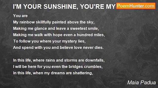 Maia Padua - I'M YOUR SUNSHINE, YOU'RE MY RAINBOW